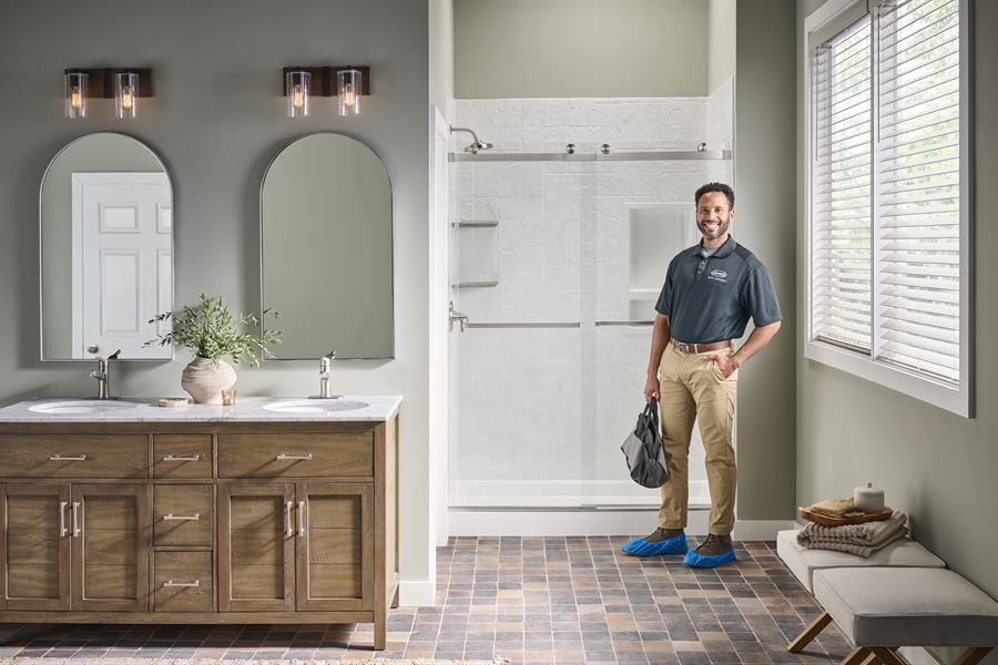 Jacuzzi Bath Remodel design consultant arriving for an in-home consultation